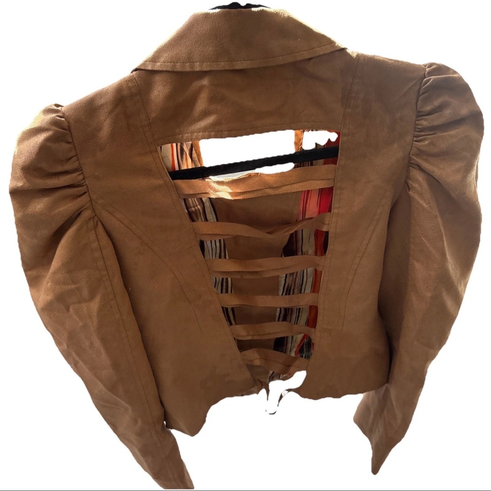 Gracia Women's Rust brown Faux suede Lightweight Jacket Size M - Picture 11 of 16